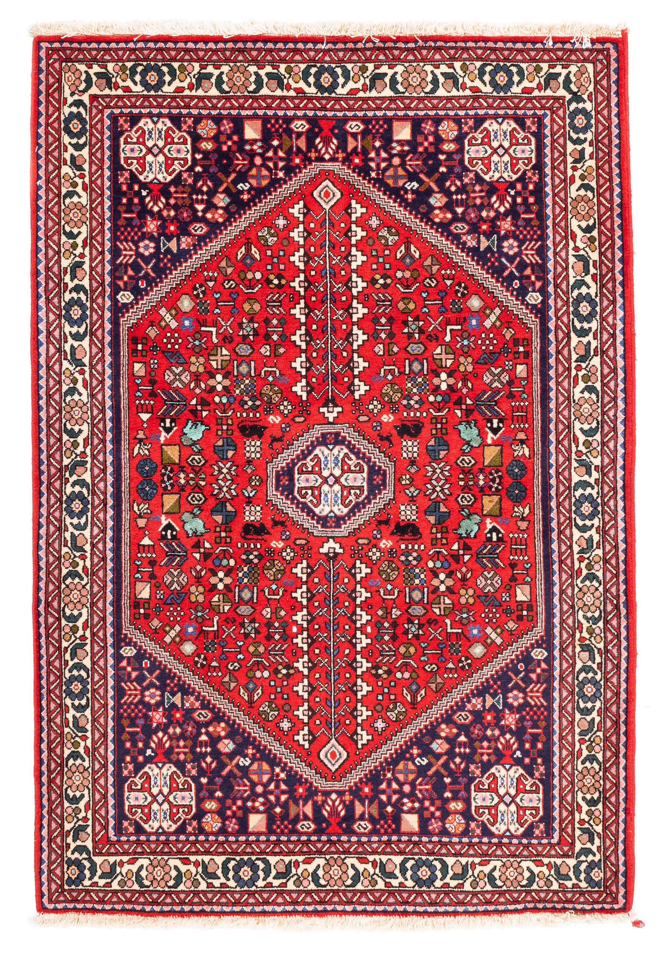 Traditional Persian Abadeh Rug <br> 3'4 x 4'11