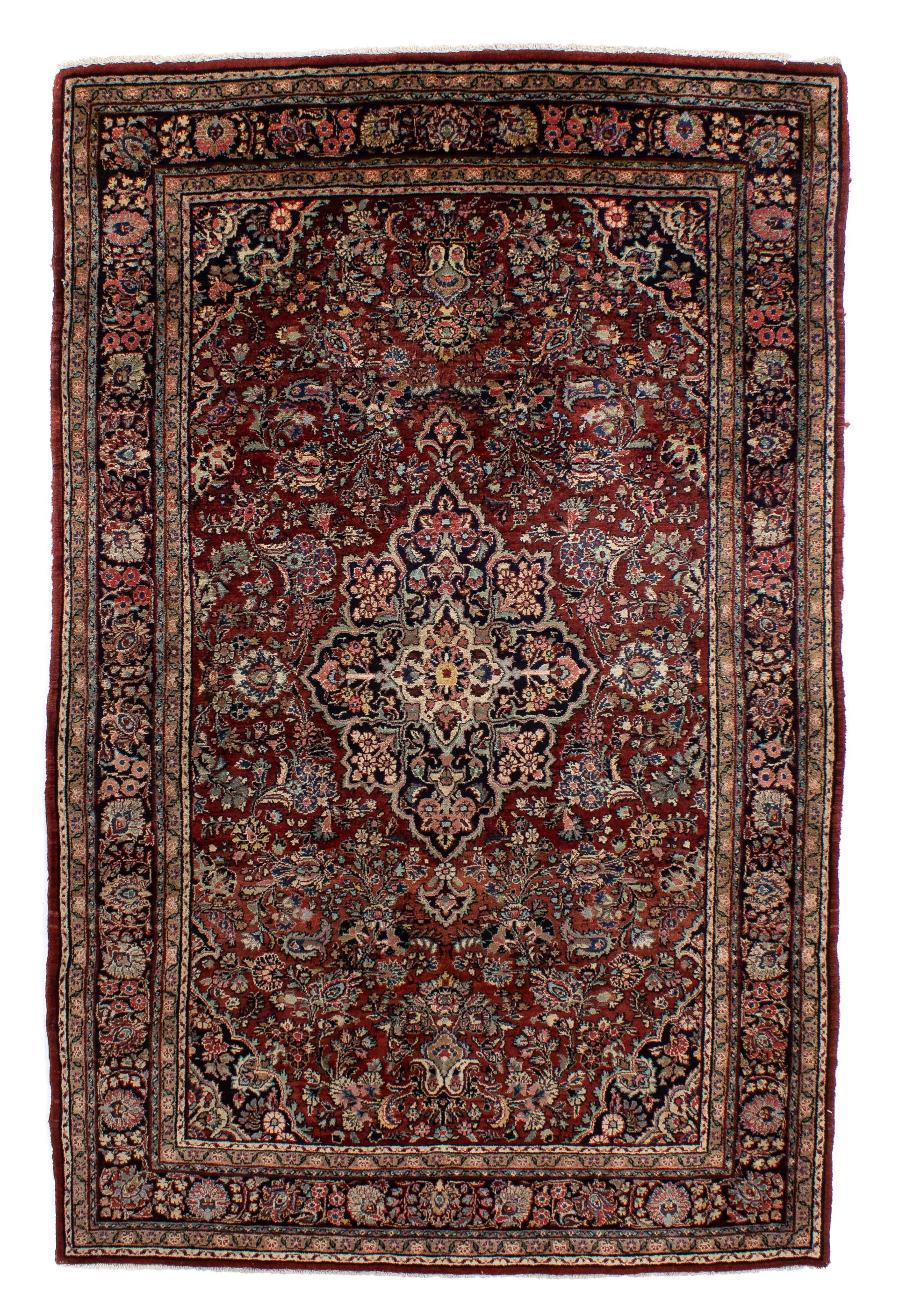 Antique Persian Kazvin Sarouk Rug <br> 4'3 x 6'7