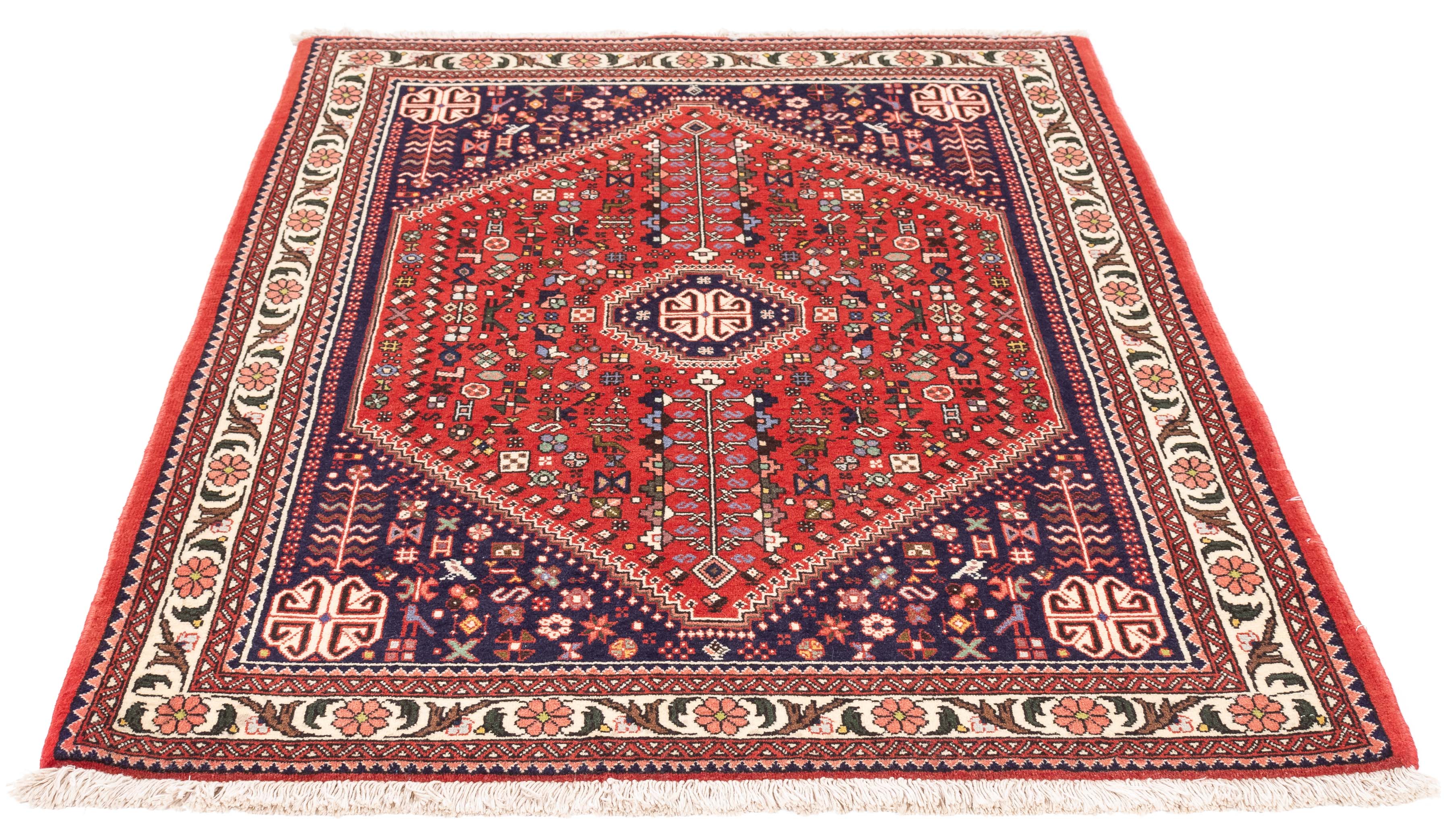 Traditional Persian Abadeh Rug <br> 3'5 x 4'11
