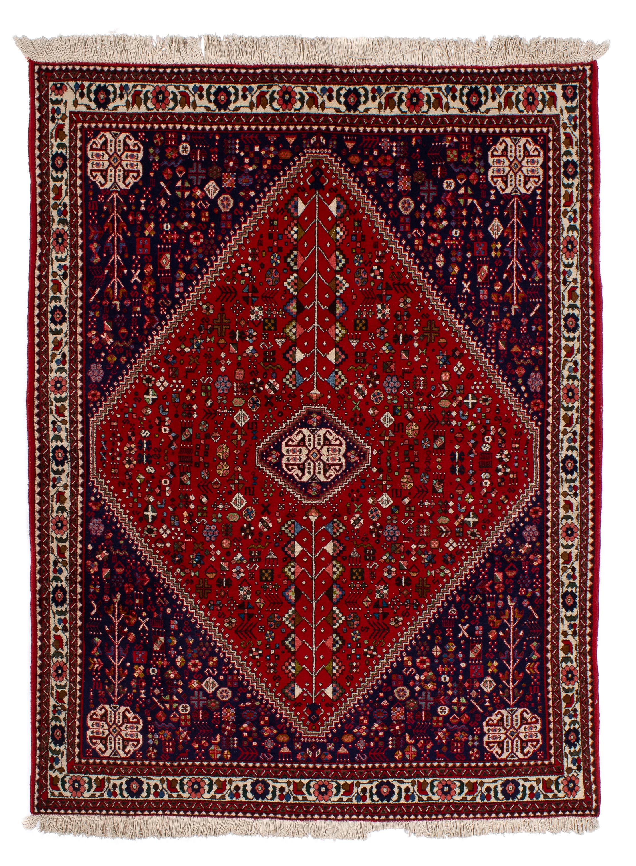 Vintage Persian Abadeh Rug <br> 4'10 x 6'5