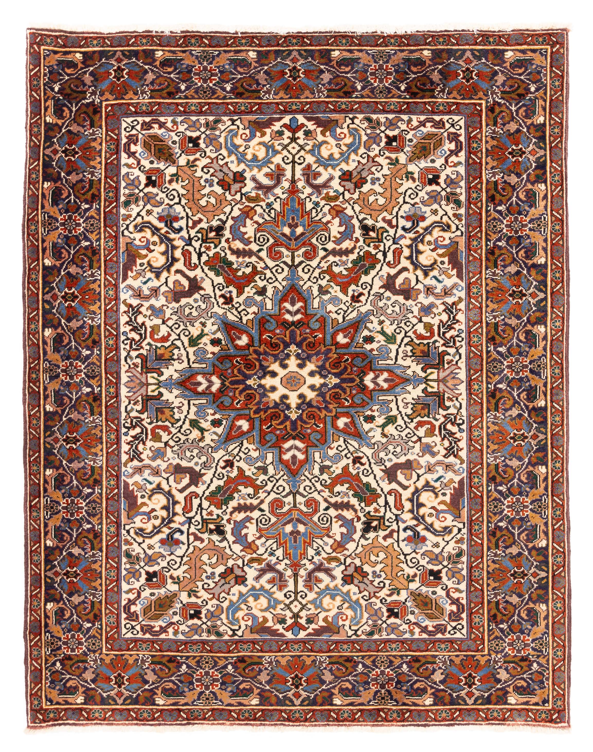 Vintage Persian Heriz Rug <br> 5'4 x 6'10