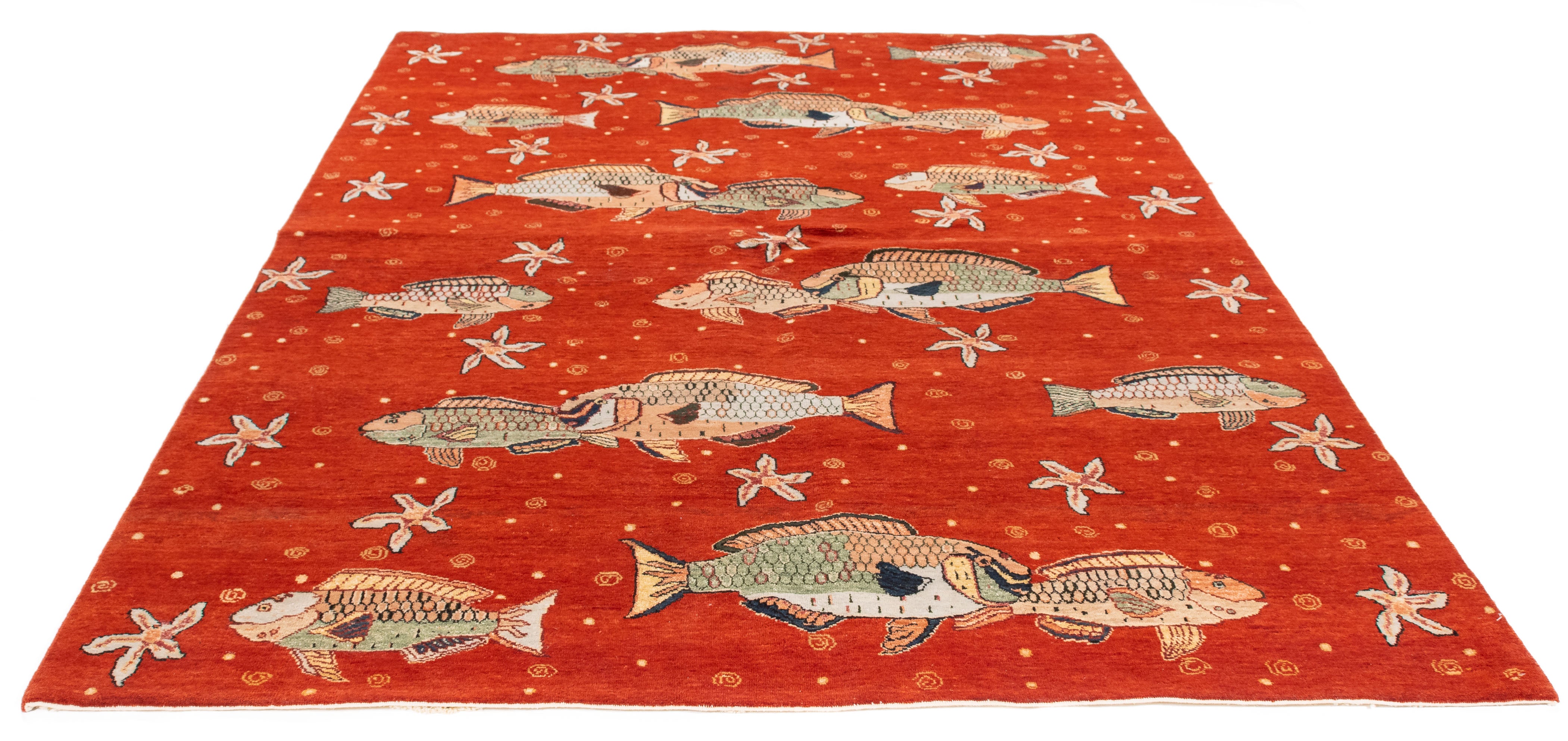 New Indian Coral Reef Design Rug <br> 6'1 x 8'11