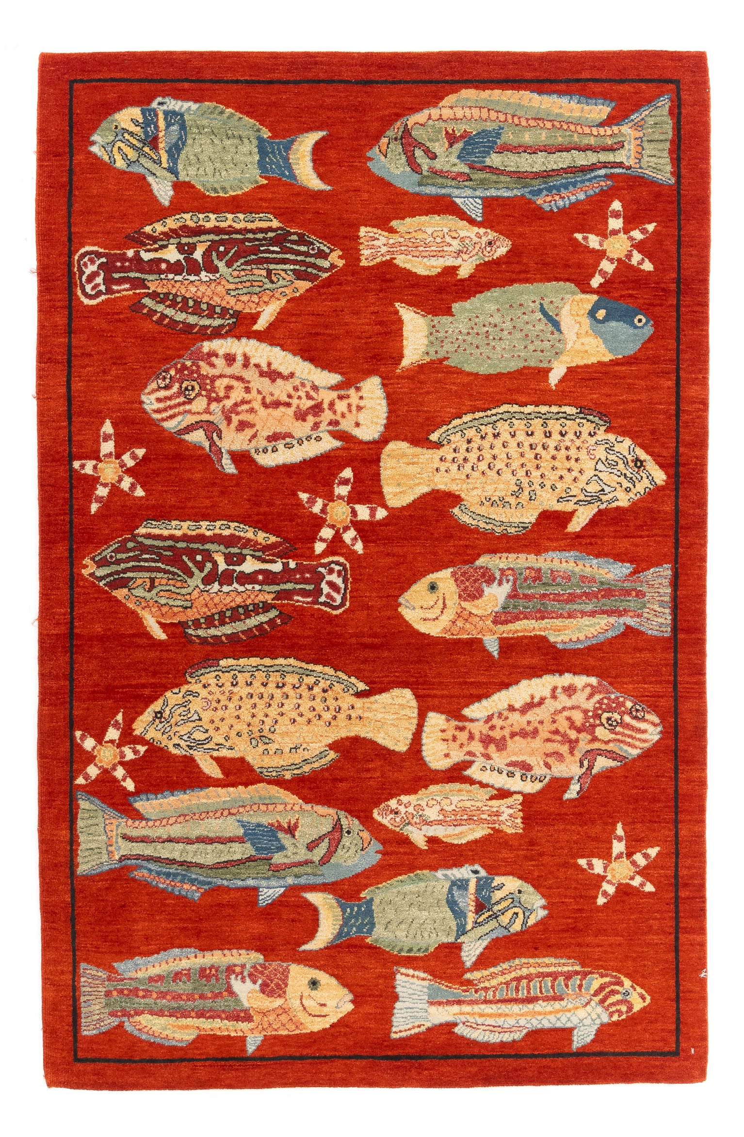 New Indian Coral Reef Rug 4'1 x 6'3