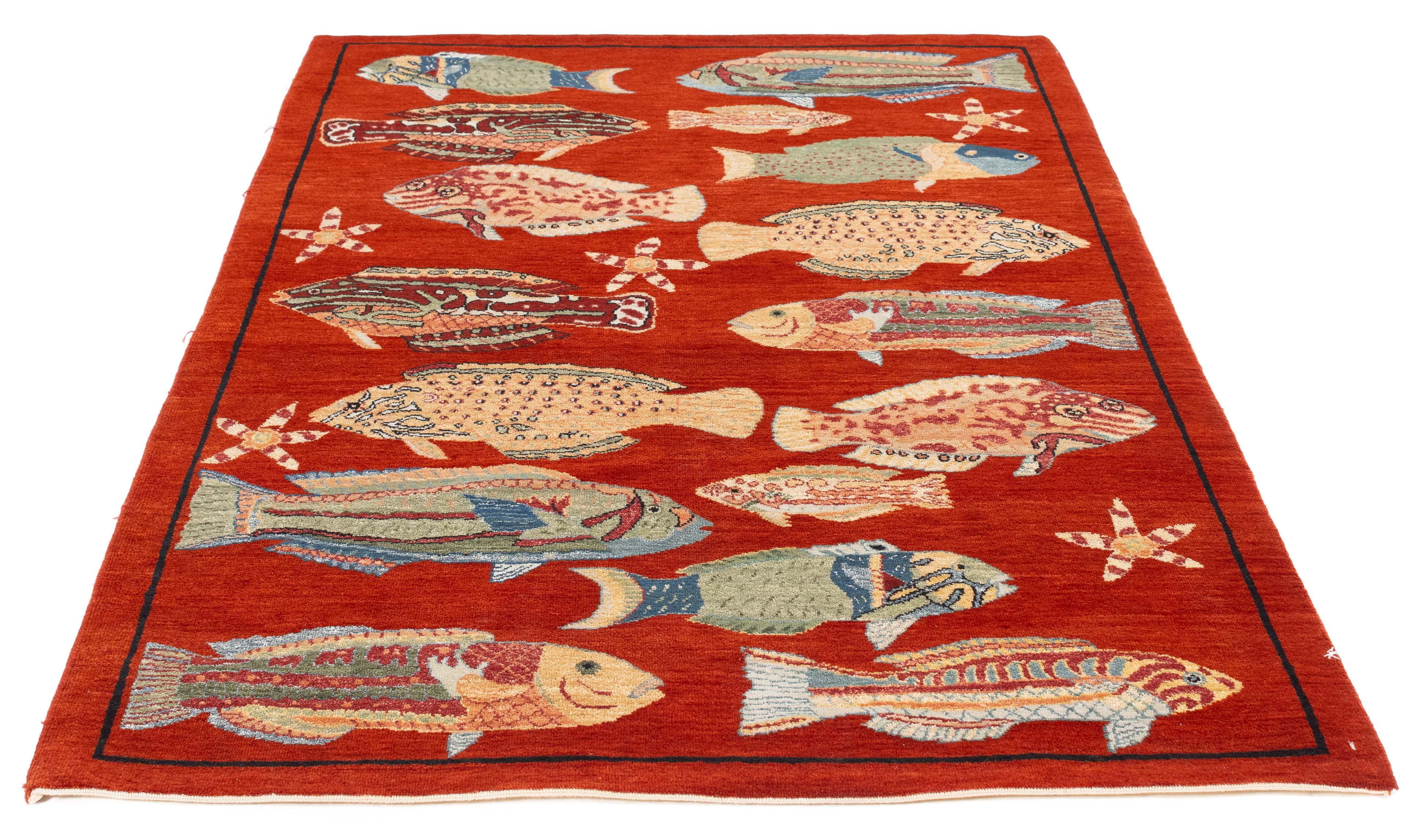 New Indian Coral Reef Rug 4'1 x 6'3