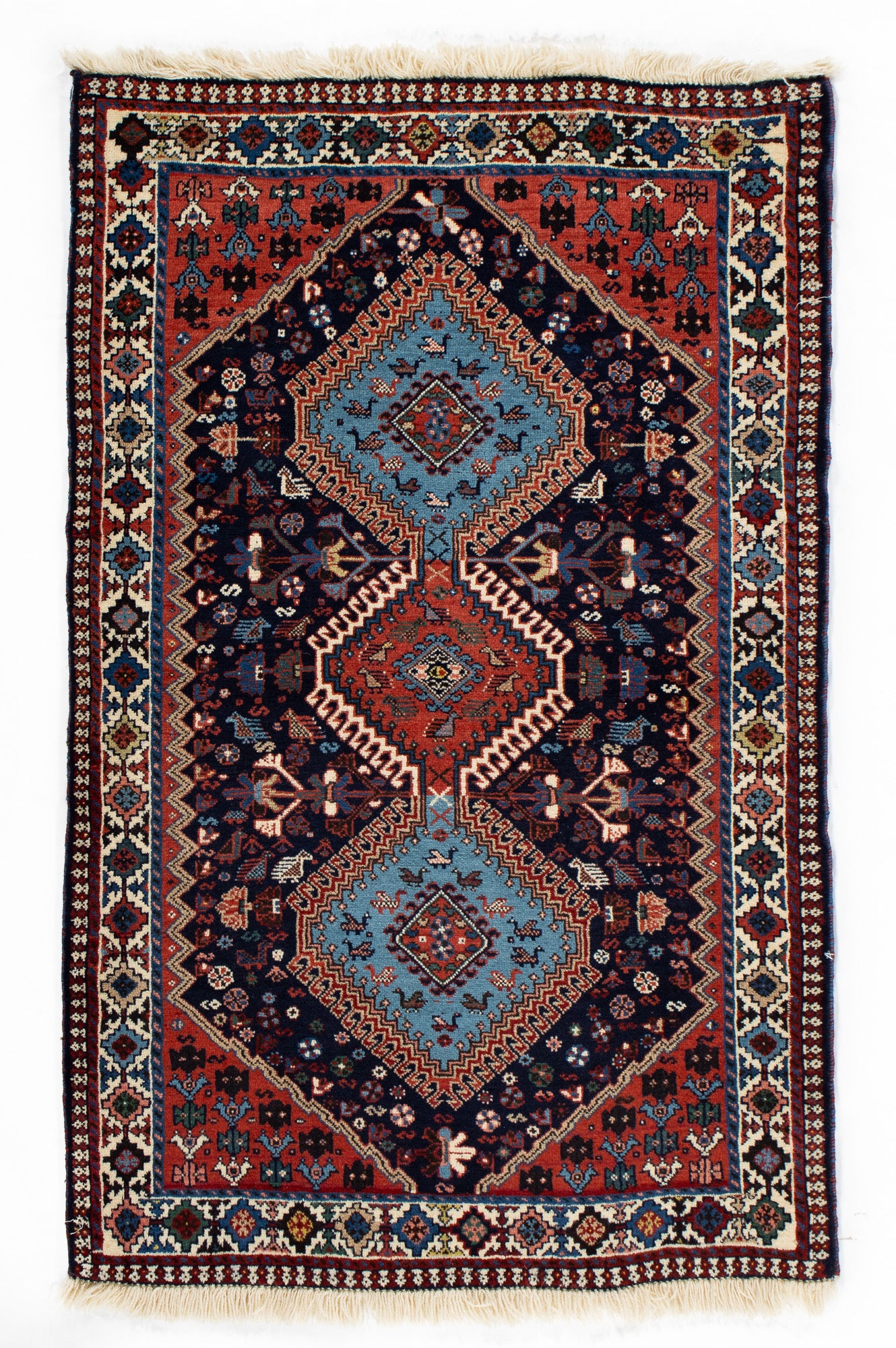 Indigo Semi-Antique Yalameh Rug <br> 2'9 x 4'6