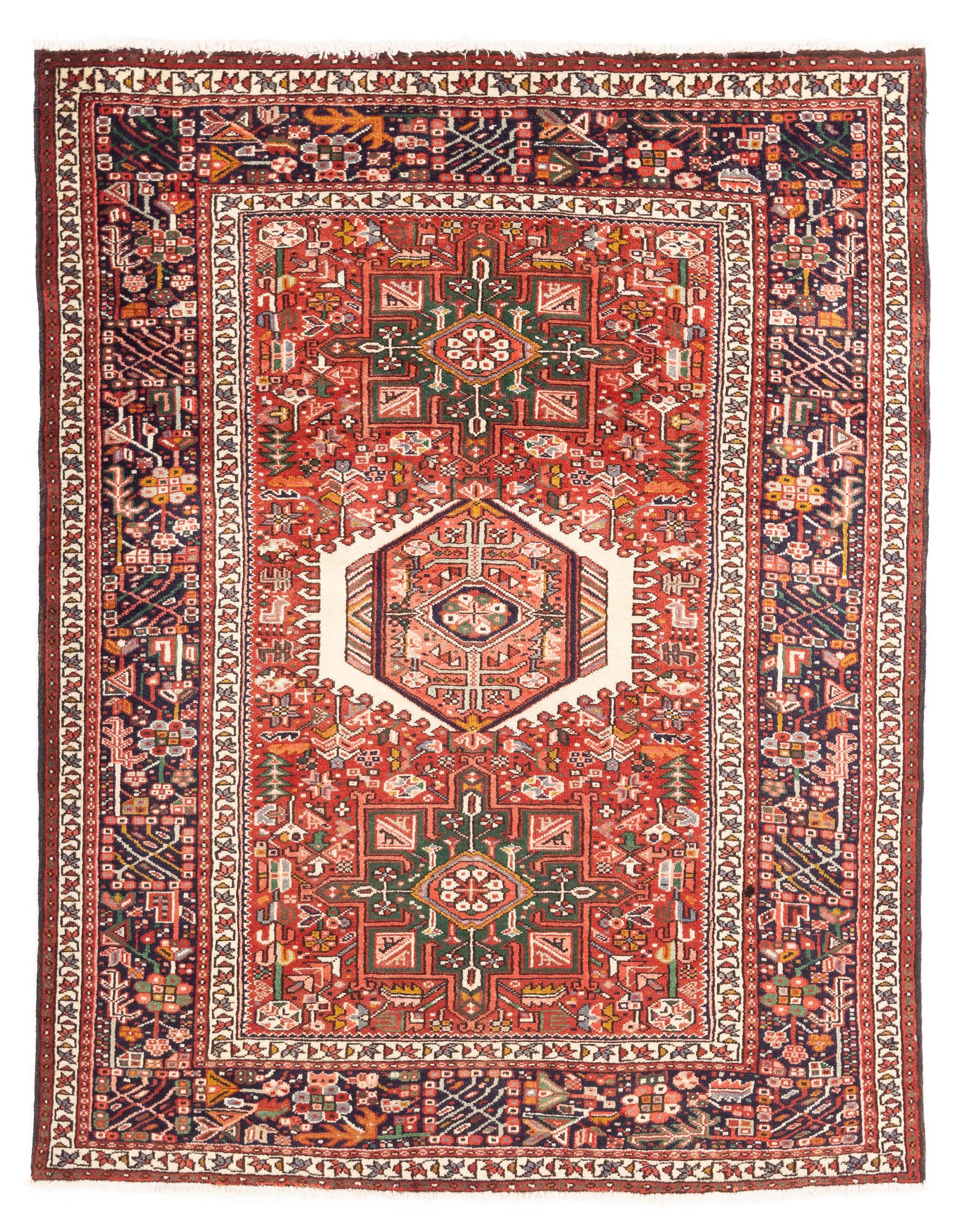 Vintage Persian Karadja Rug <br> 4'11 x 6'3