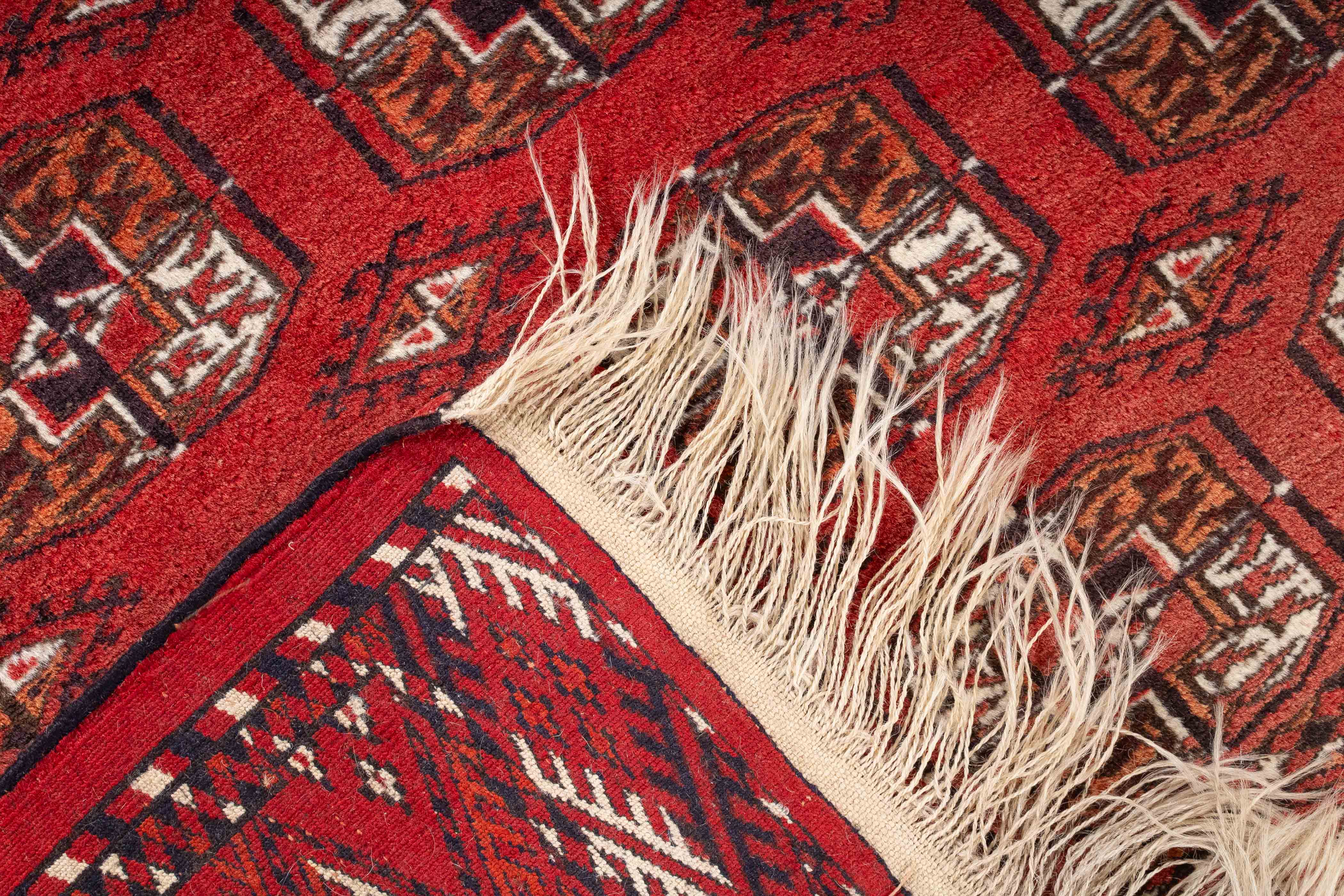Vintage Afghan Bokara Rug 3'8 x 5'10