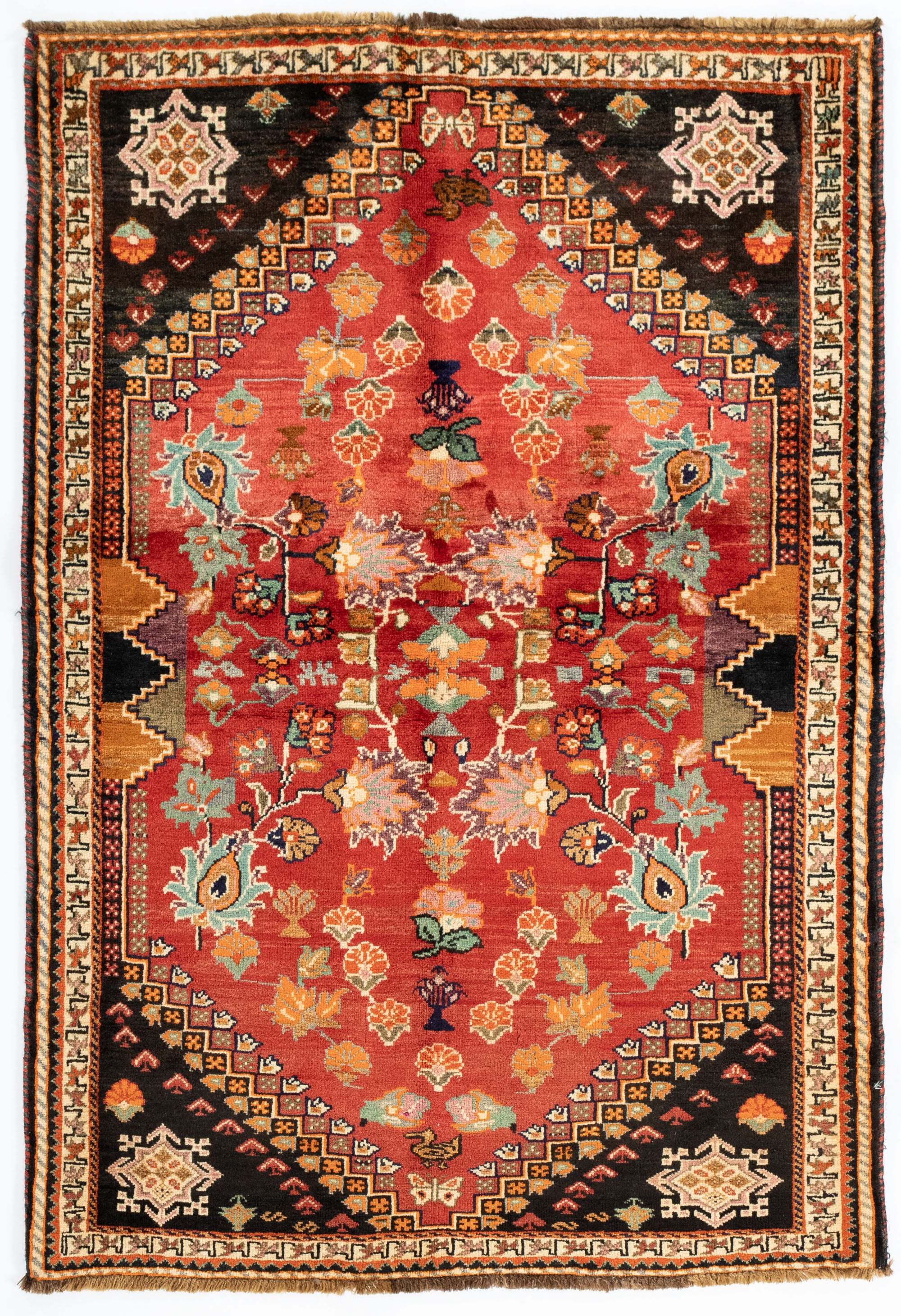Persian Gabbeh Qashqai-design <br> 3'10 × 5'9