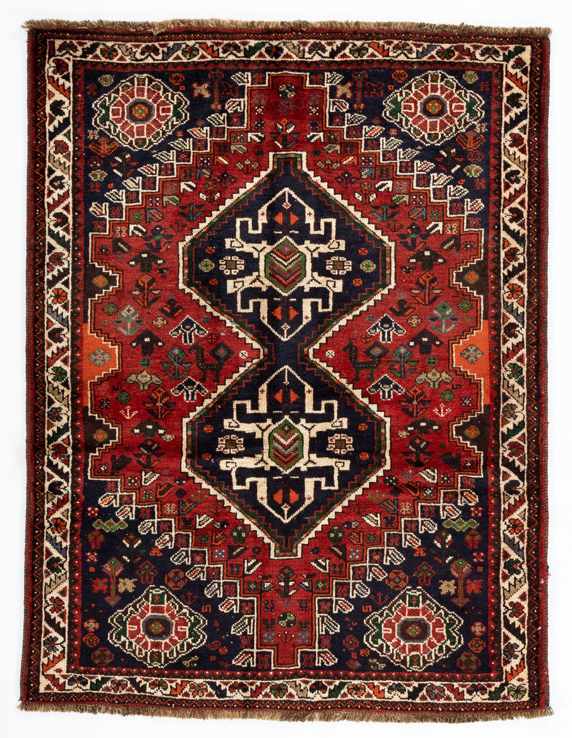 Persian Gabbeh Qashqai-design <br> 4'0 × 5'3