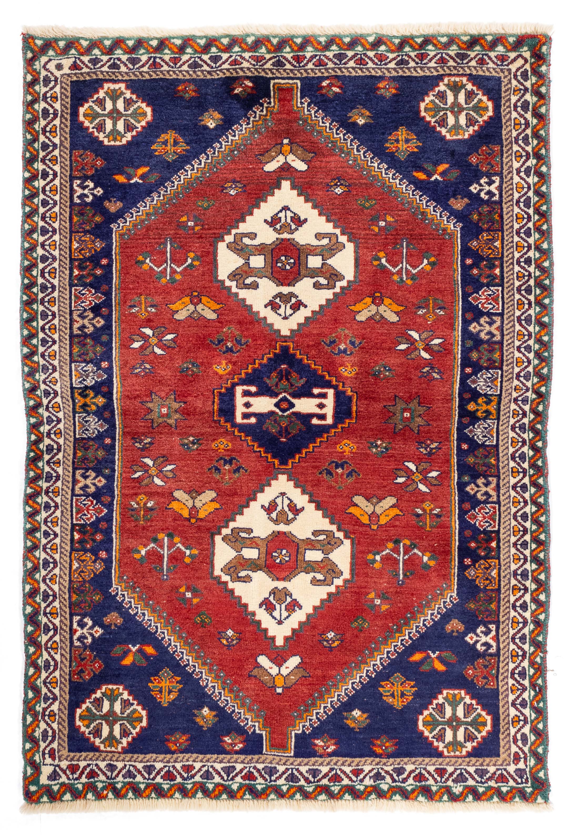 Authentic Persian Qashqa'I Tribal Rug <br> 3'5 x 5'0