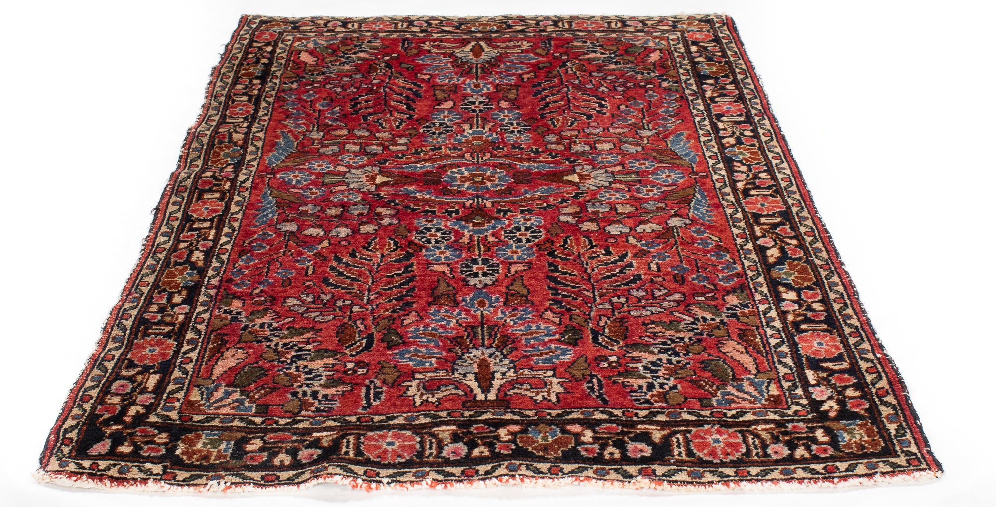 Red Semi- Antique Persia Dergazine Rug <br> 2'8 x 4'1