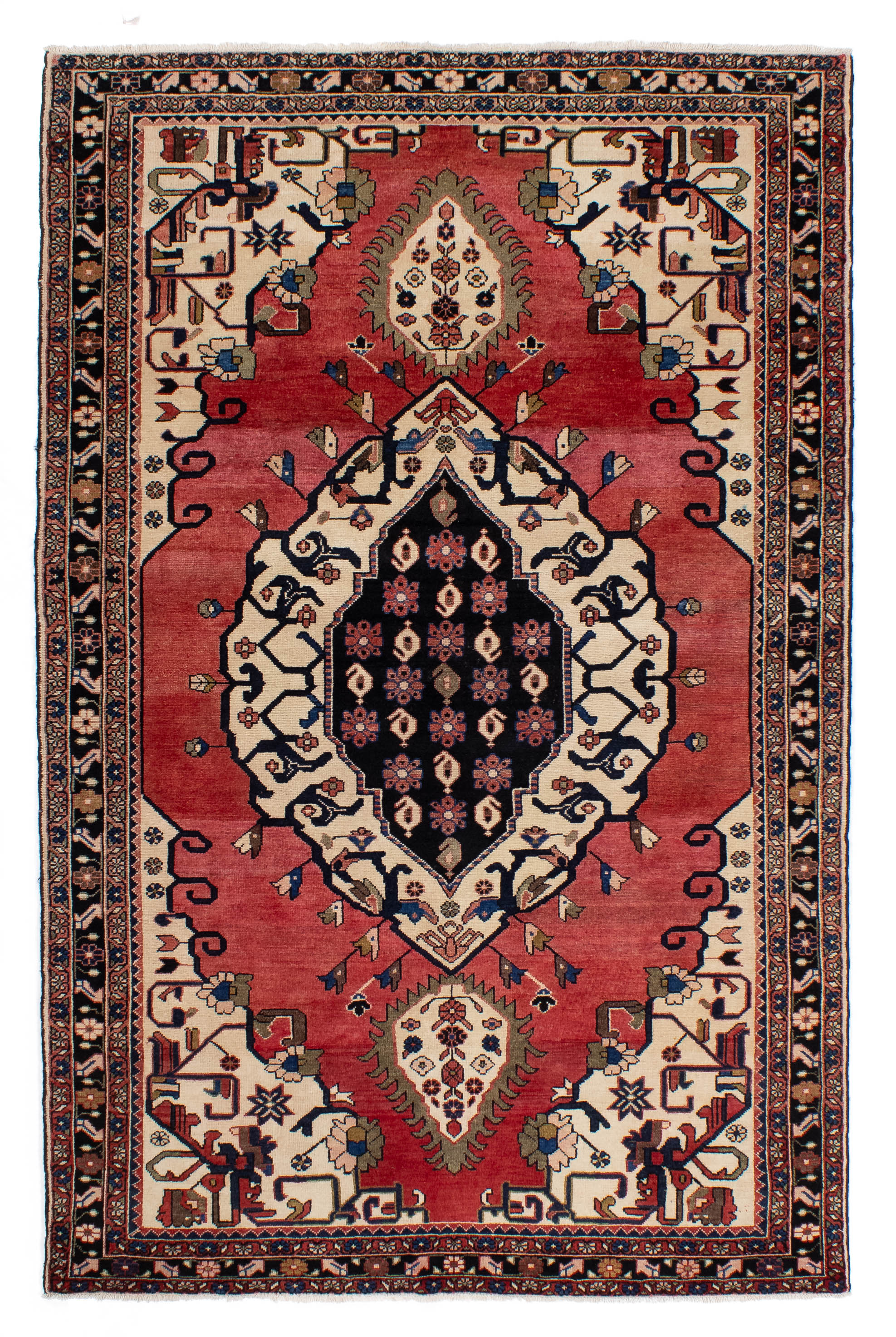Semi-Antique Persian Hamadan Rug <br> 4'6 x 7'0
