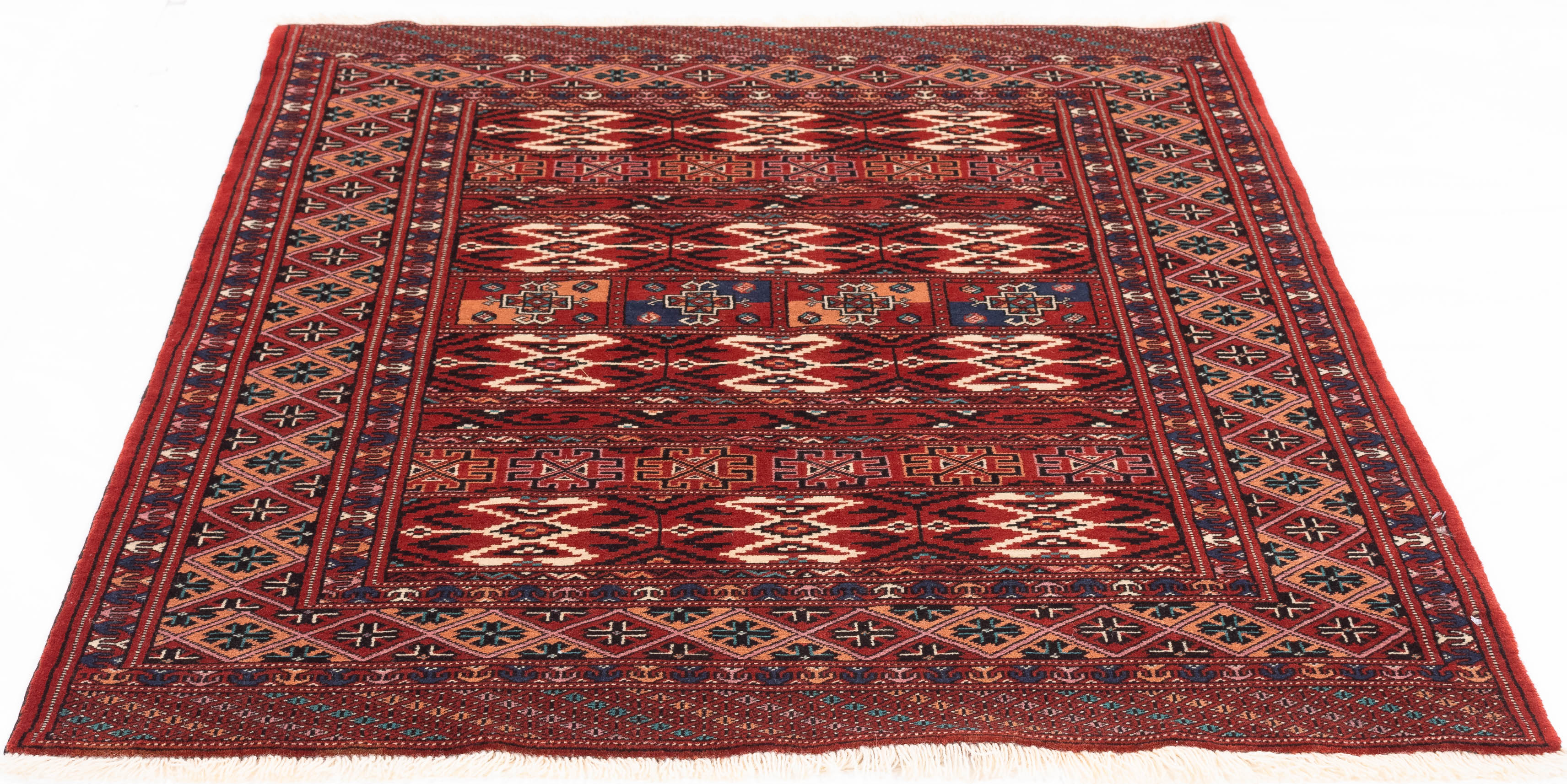 New Turkmen Carpet Rug <br> 4'0 x 5'3