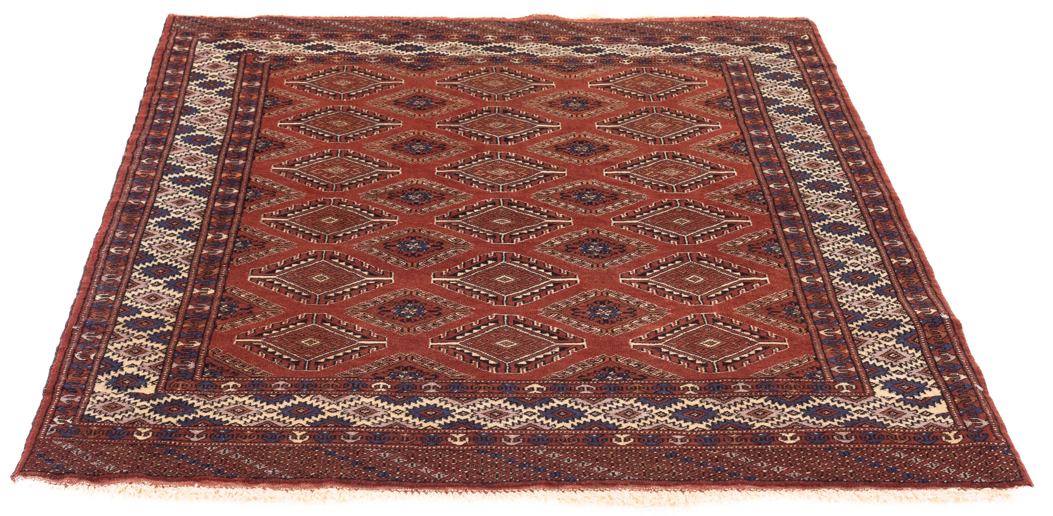 New Turkmen Carpet Rug <br> 4'0 x 5'0
