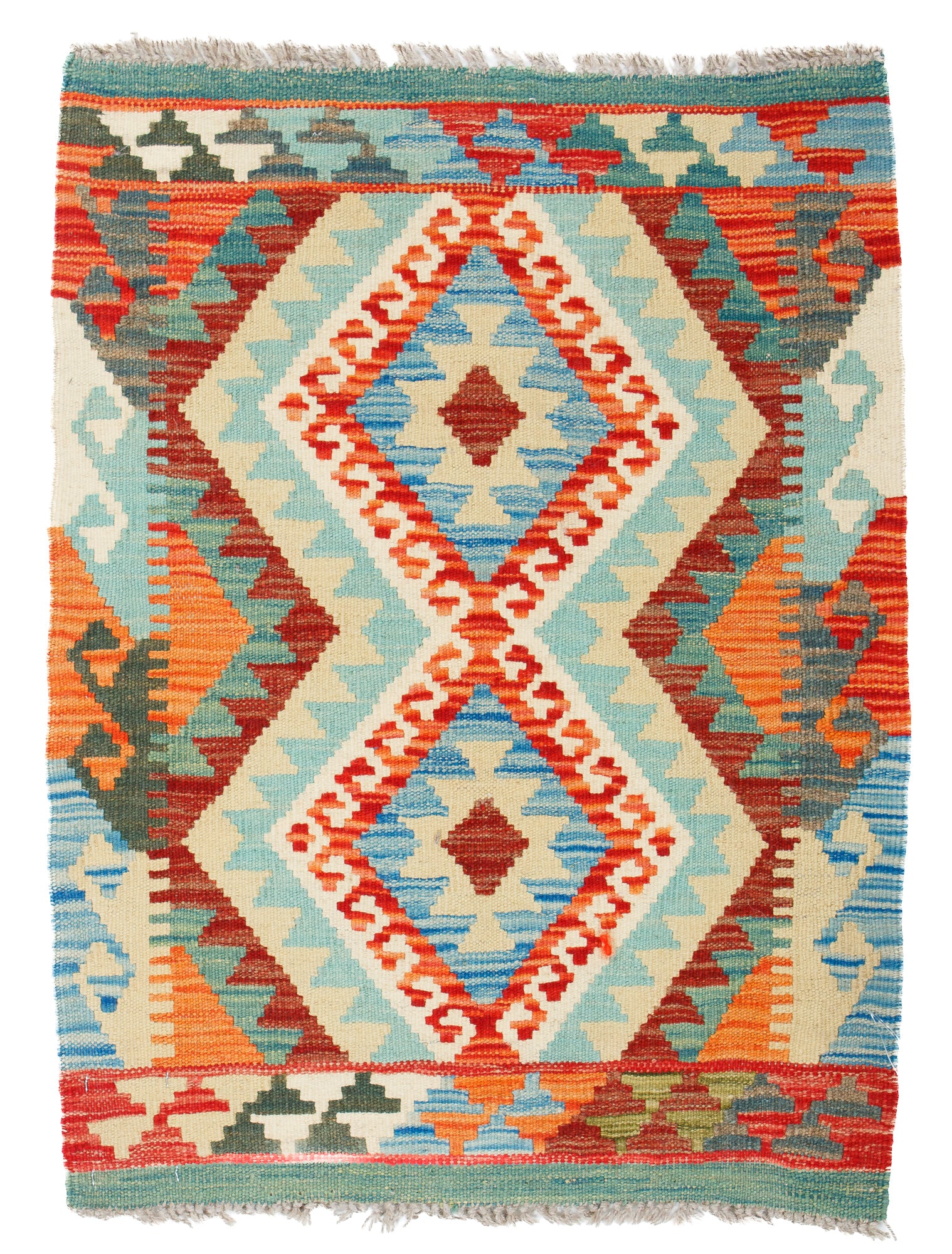 Colorful Kilim Accent Rug <br> 2'0 x 3'0
