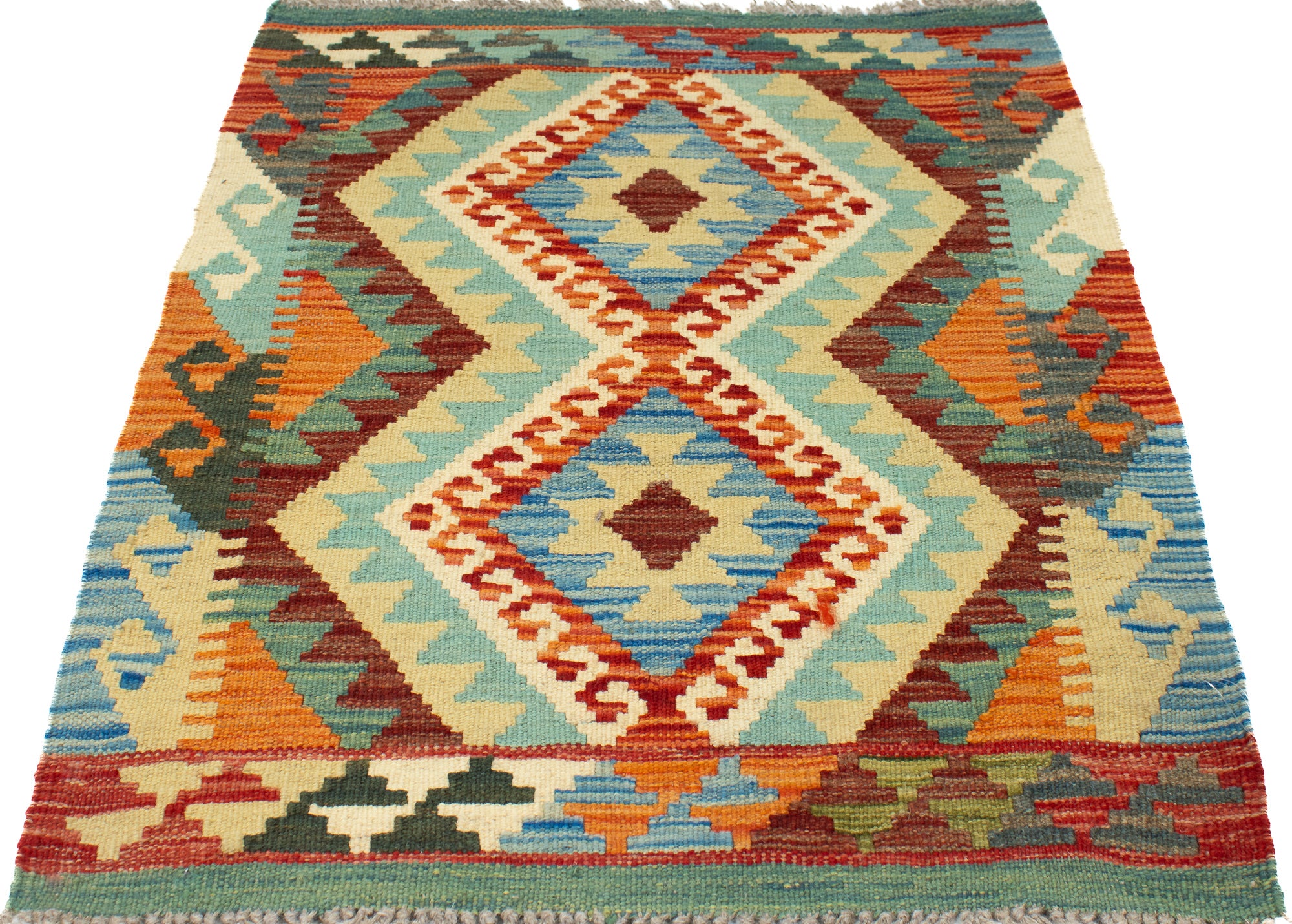 Colorful Kilim Accent Rug <br> 2'0 x 3'0
