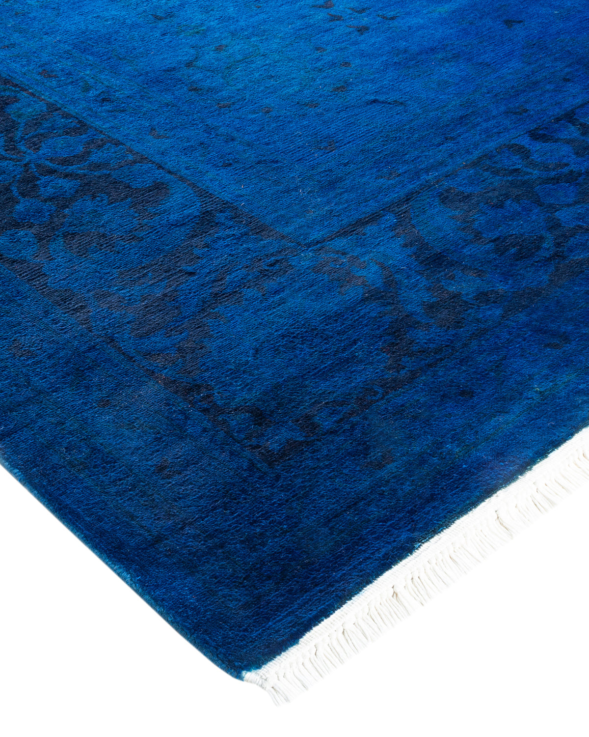 Modern Overdyed Blue Wool Area Rug <br> 9'0 x 12'0