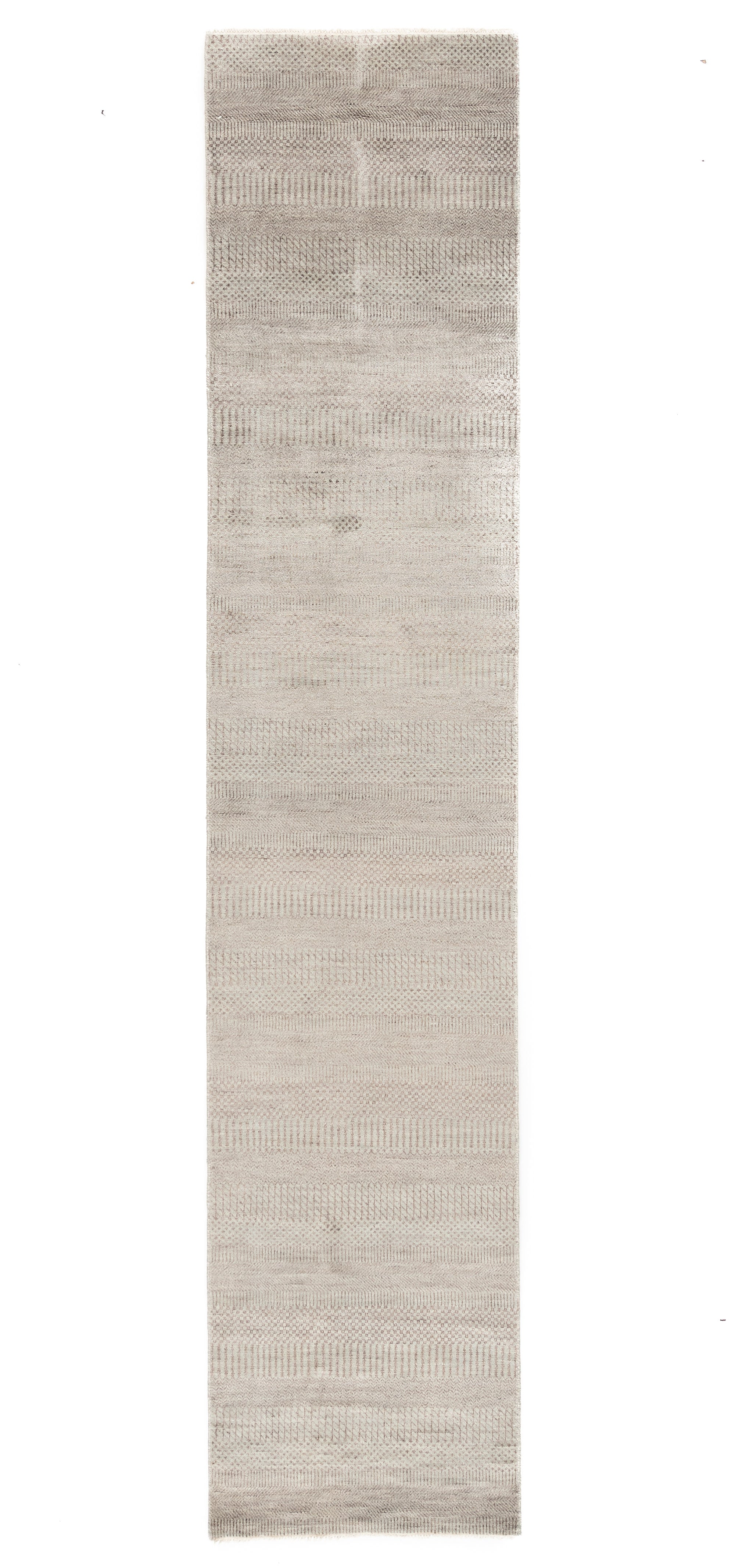 New Hand-Knotted Indo Runner 2'6 x 12'0