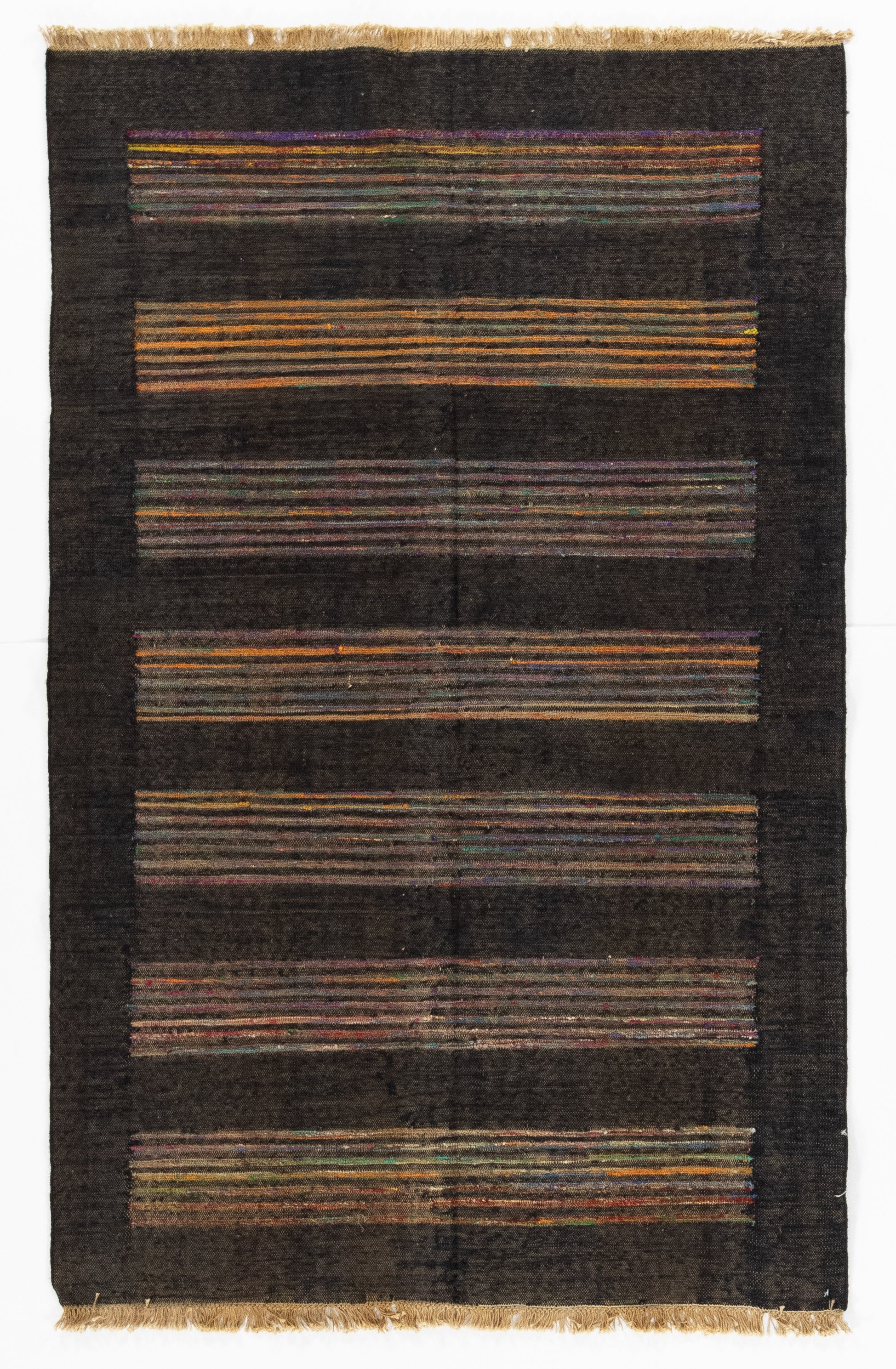 New Indian Contemporary Flatweave Rug <br> 3'8 x 5'10