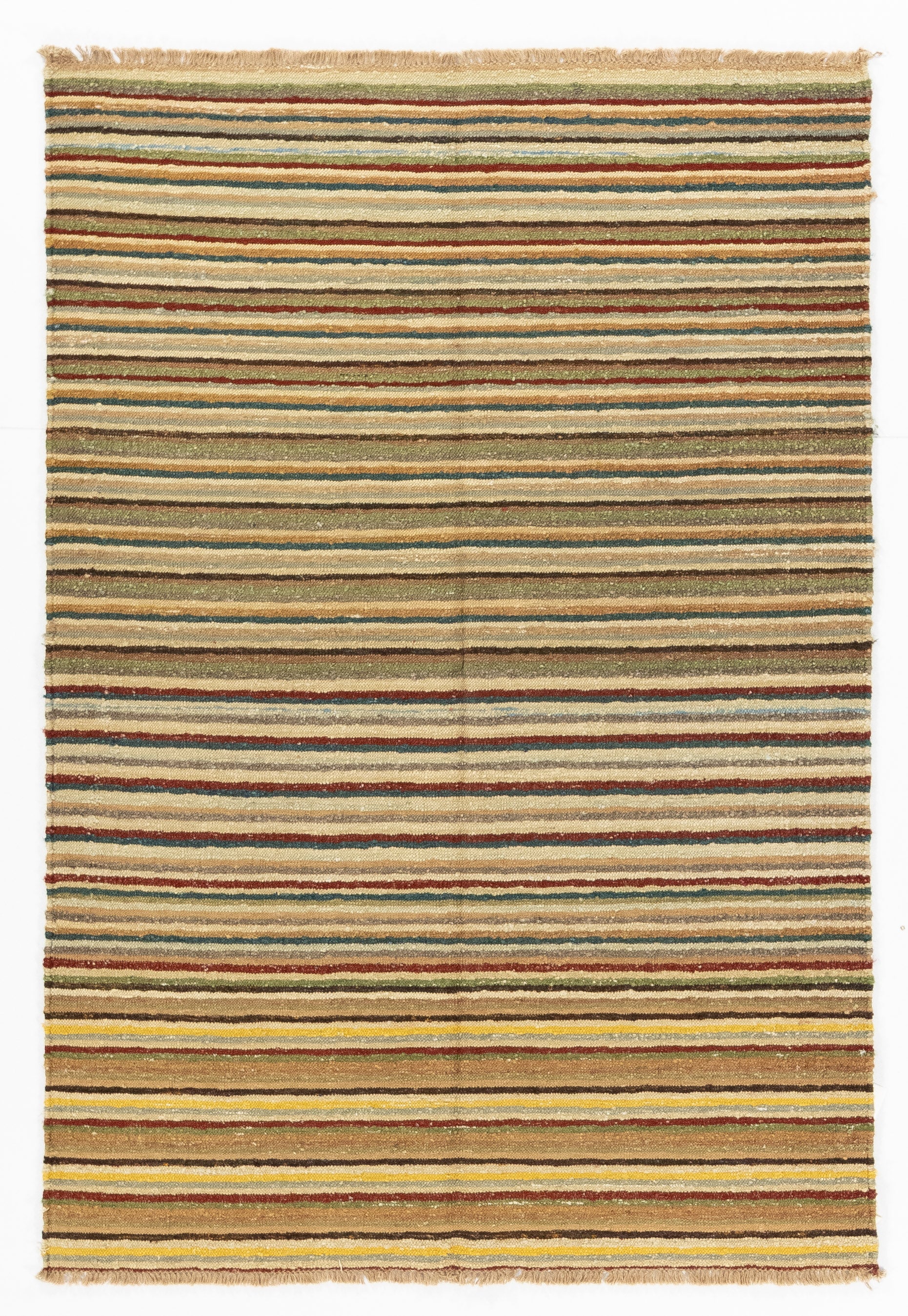New Indian Contemporary Flatweave Rug <br> 4'0 x 5'11
