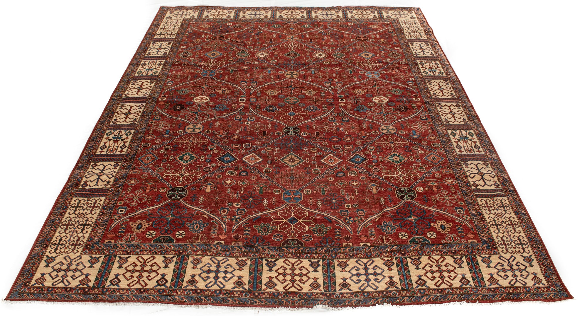 New Pak Heriz-style Carpet <br> 11'10 x 15'1