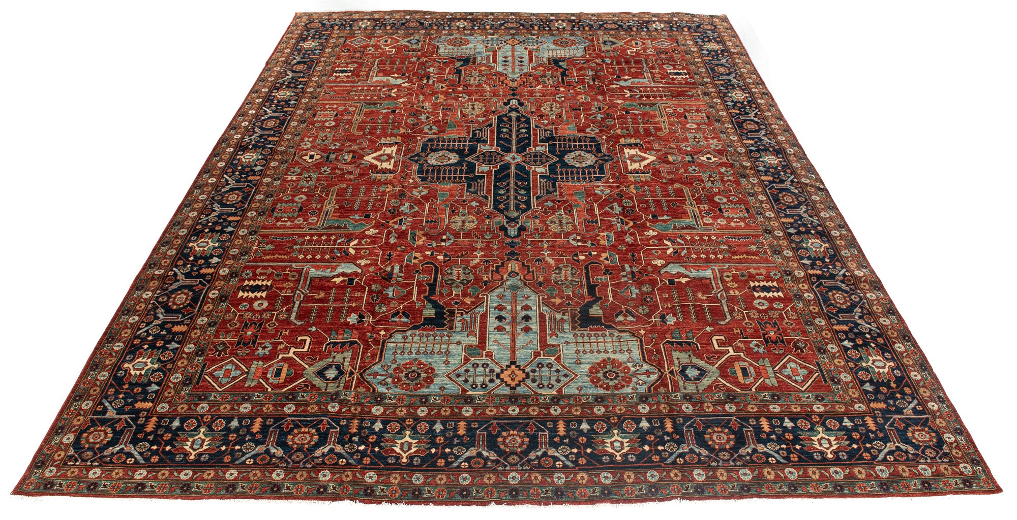 New Pak Heriz-style Carpet <br> 12'9 x 15'10