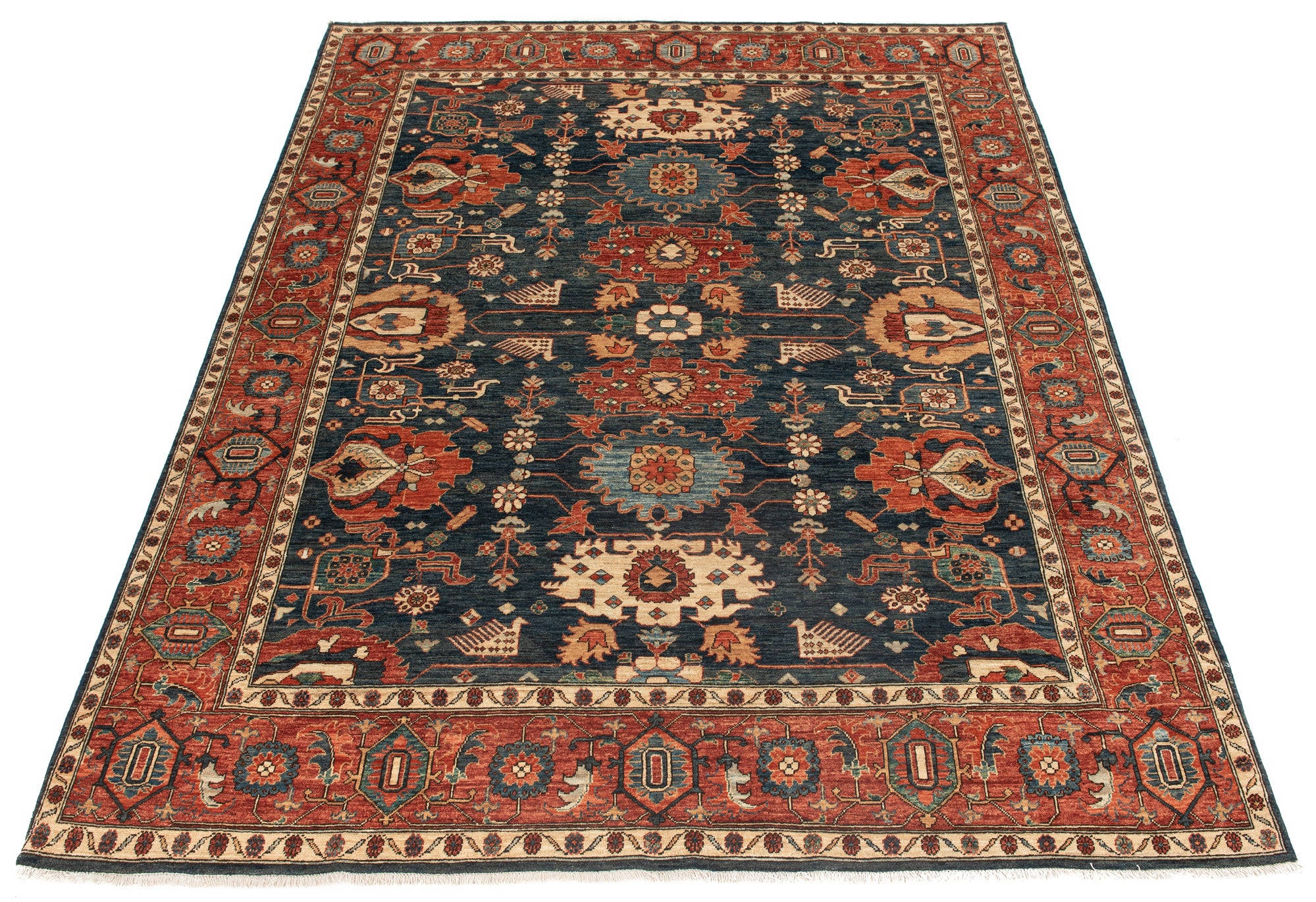 New Pakistani Heriz-style Carpet <br> 7'10 x 9'10