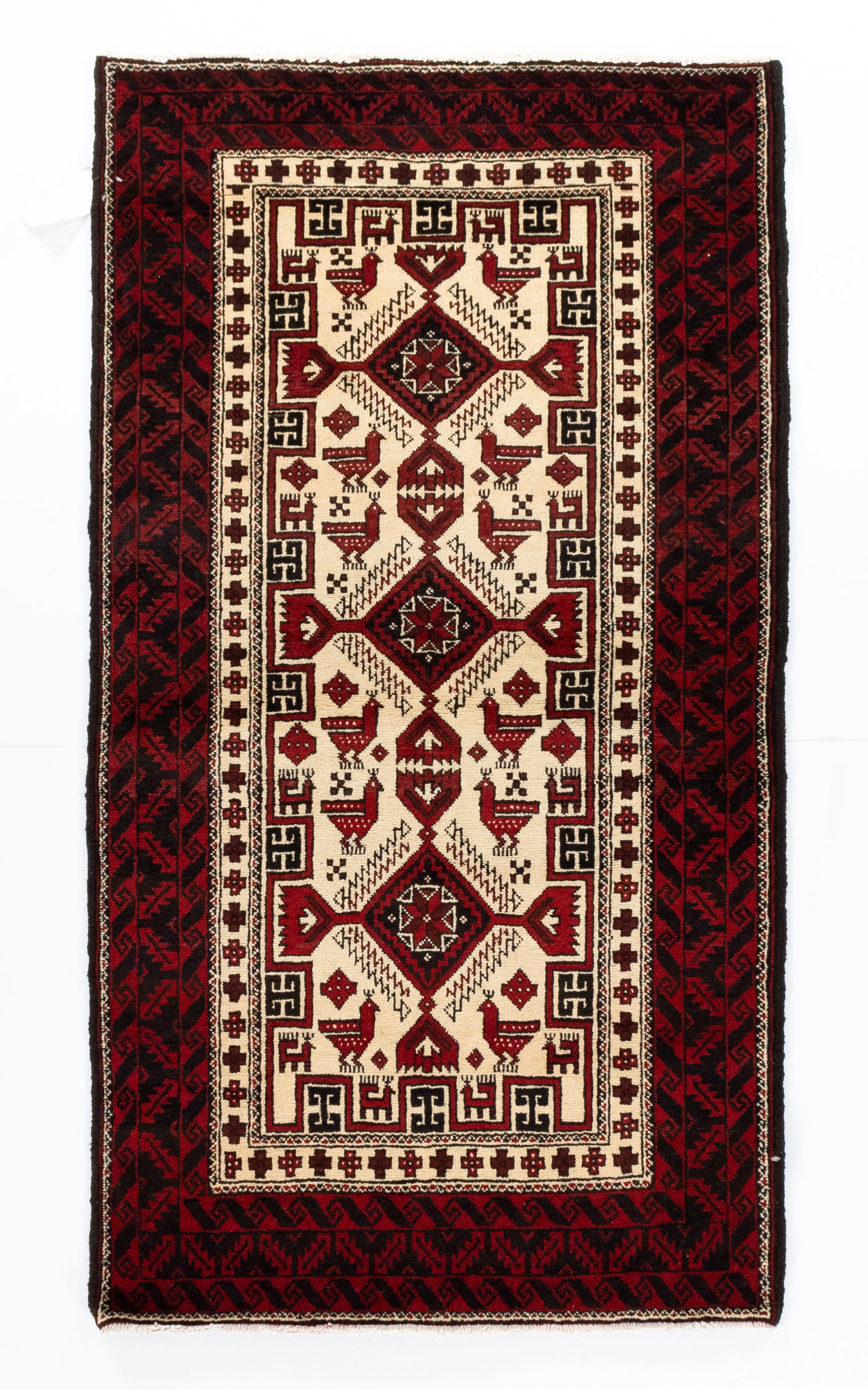 New Persian Balouch Rug <br> 3' 6 x 6' 5