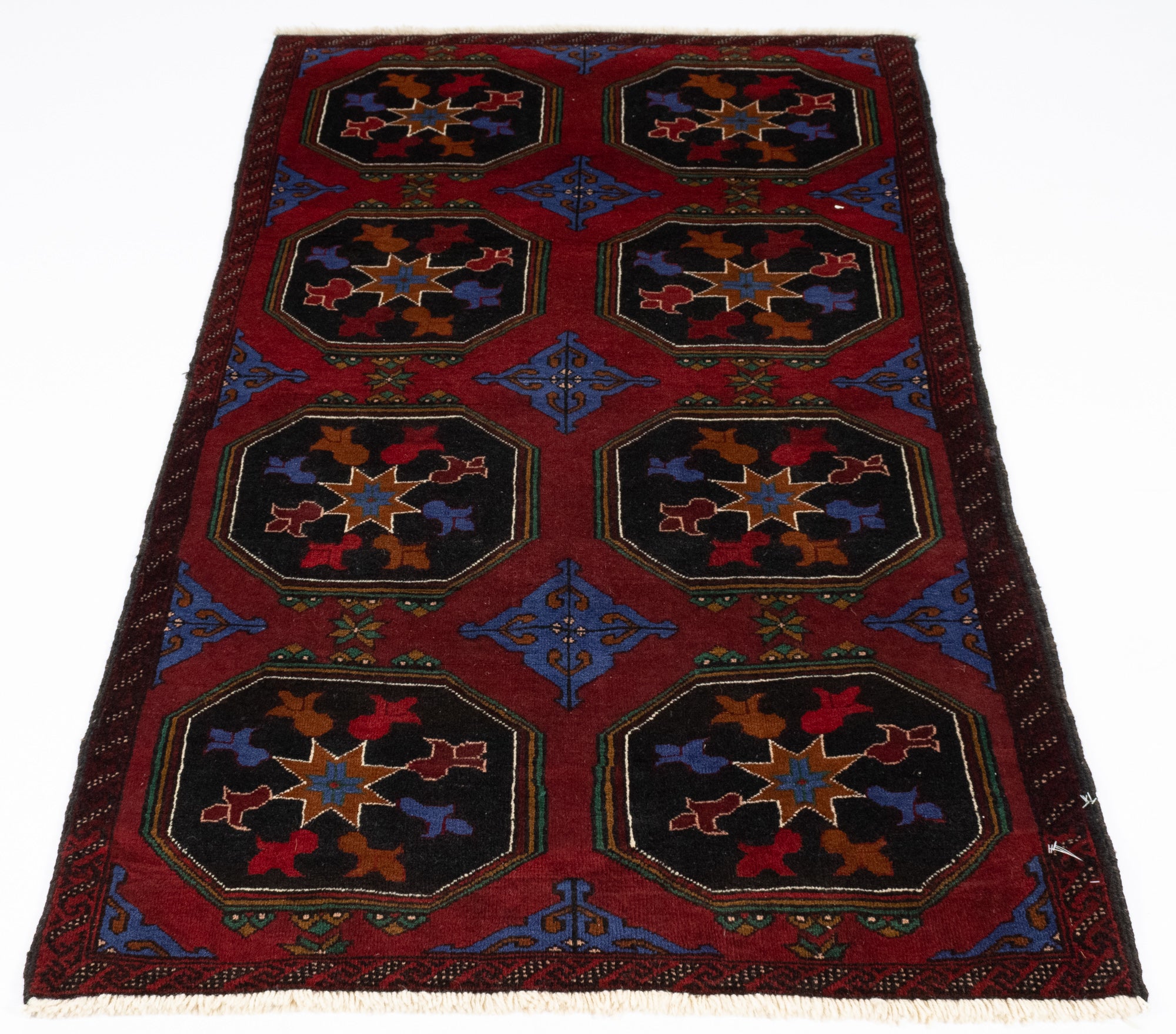 New Persian Balouch Rug <br> 3' 10 x 6' 7