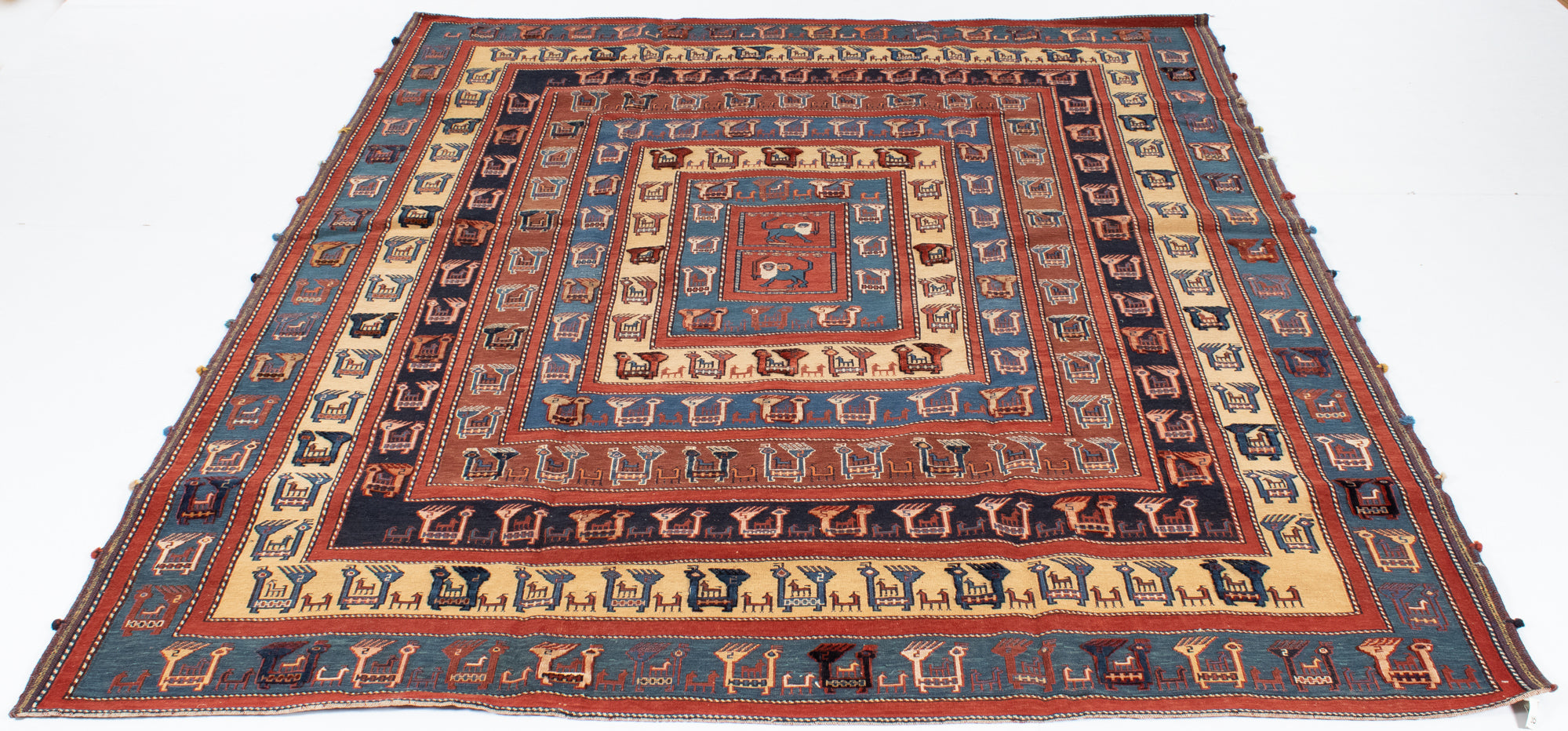 New Persian Balouch Flatweave Rug  <br>  8'1 x 9'7