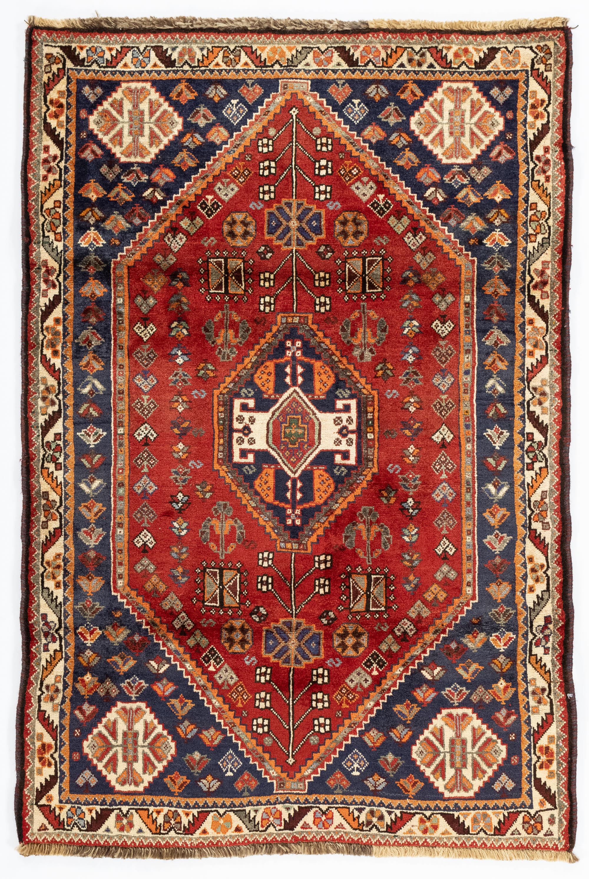New Persian Gabbeh Qashqai-design Rug <br> 3'7 x 5'1