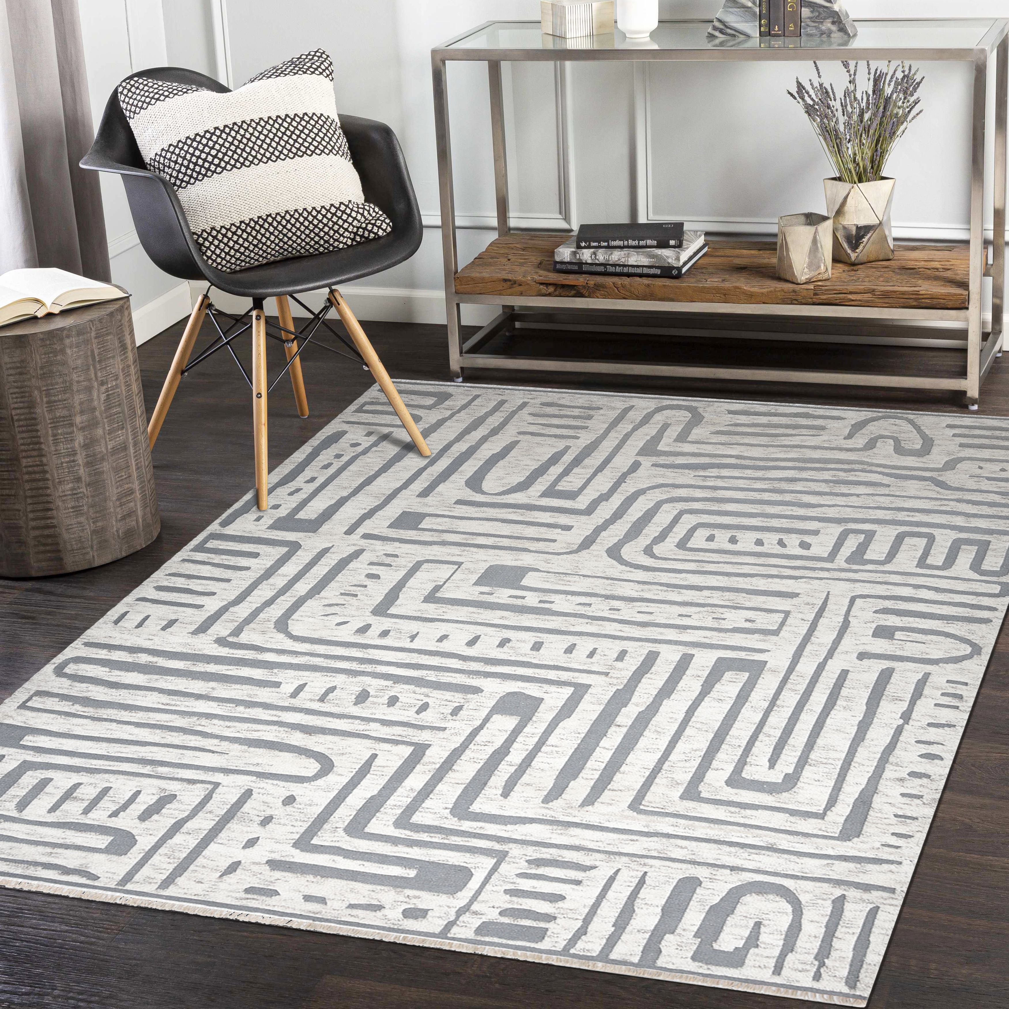 Hailey Hand Knotted Contemporary Modern Area Rug