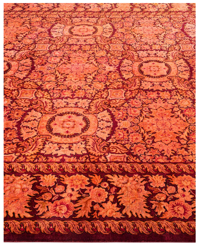 Modern Overdyed Red Wool Area Rug <br> 6'2 x 9'2