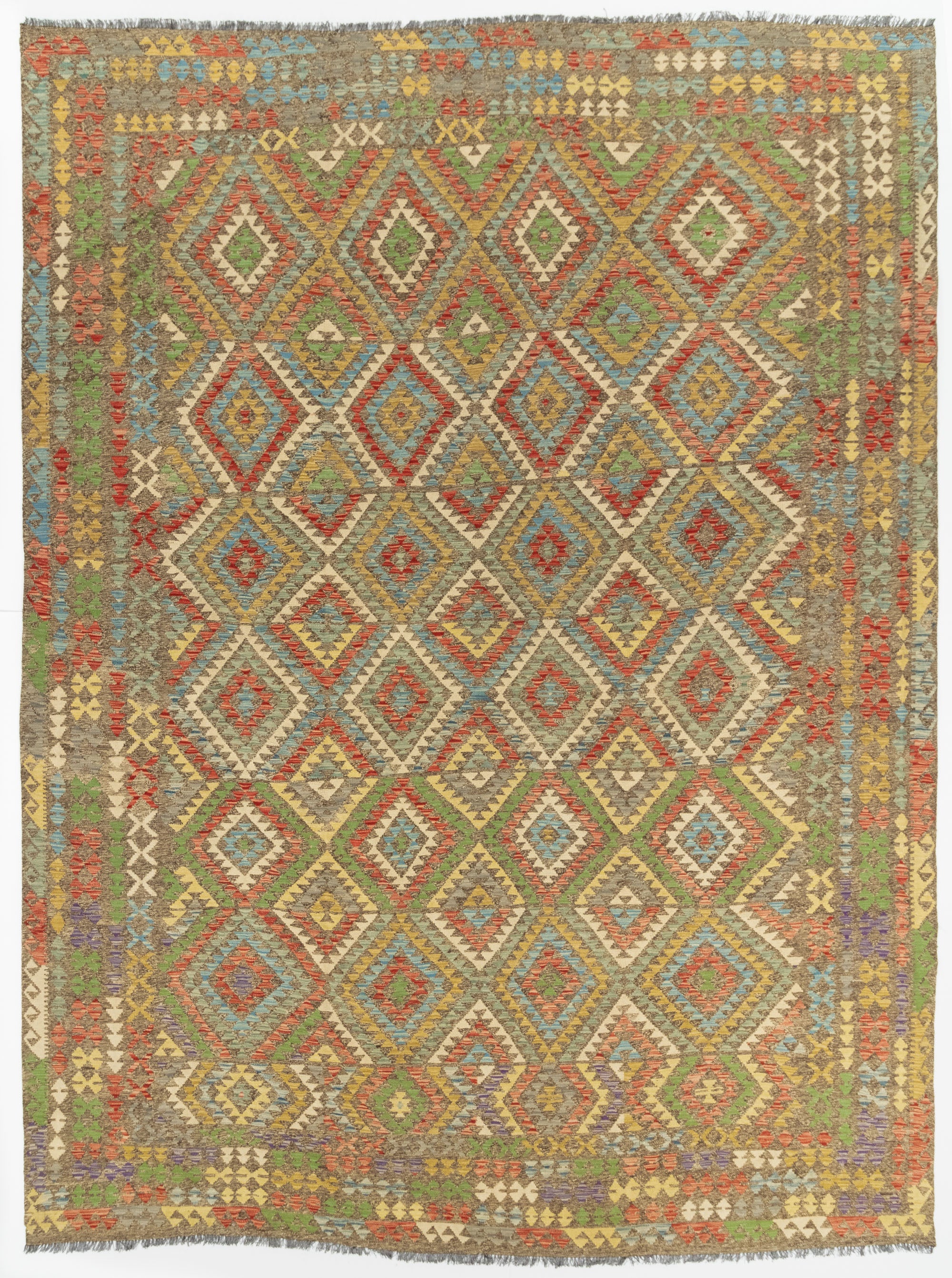 Semi-Antique Turkish Kilim <br> 10'0 × 13'6
